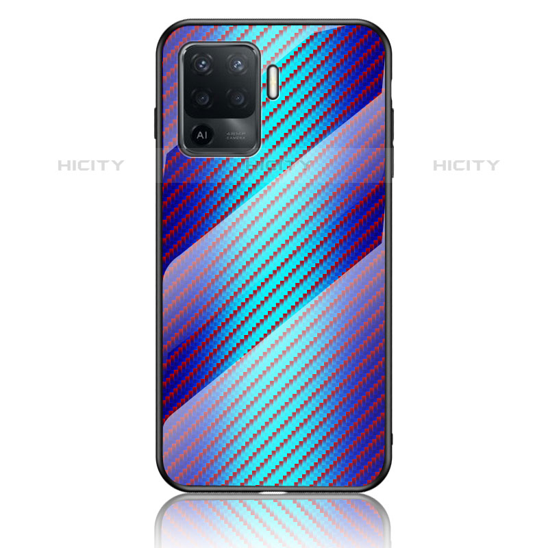 Carcasa Bumper Funda Silicona Espejo Gradiente Arco iris LS2 para Oppo F19 Pro