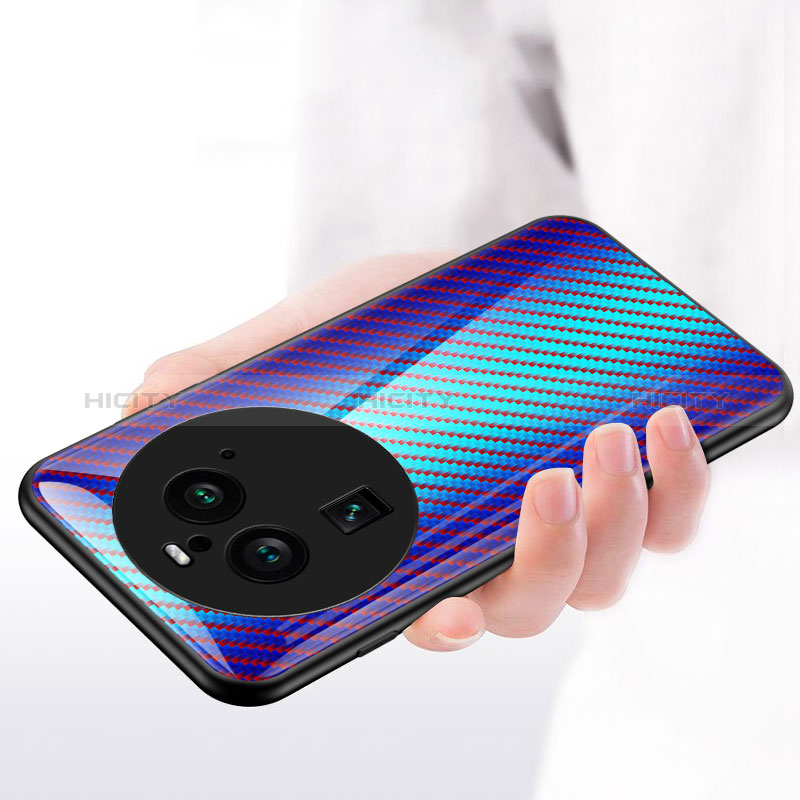 Carcasa Bumper Funda Silicona Espejo Gradiente Arco iris LS2 para Oppo Find X6 5G