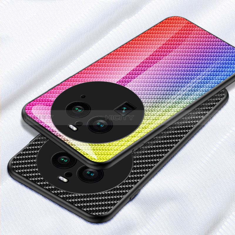 Carcasa Bumper Funda Silicona Espejo Gradiente Arco iris LS2 para Oppo Find X6 Pro 5G