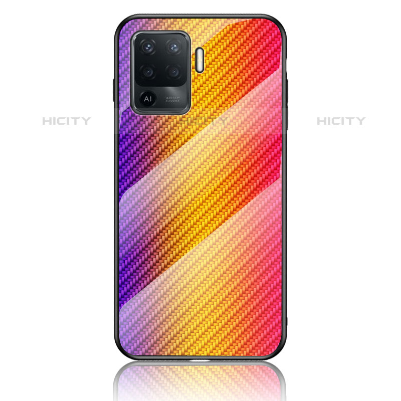 Carcasa Bumper Funda Silicona Espejo Gradiente Arco iris LS2 para Oppo Reno5 Lite