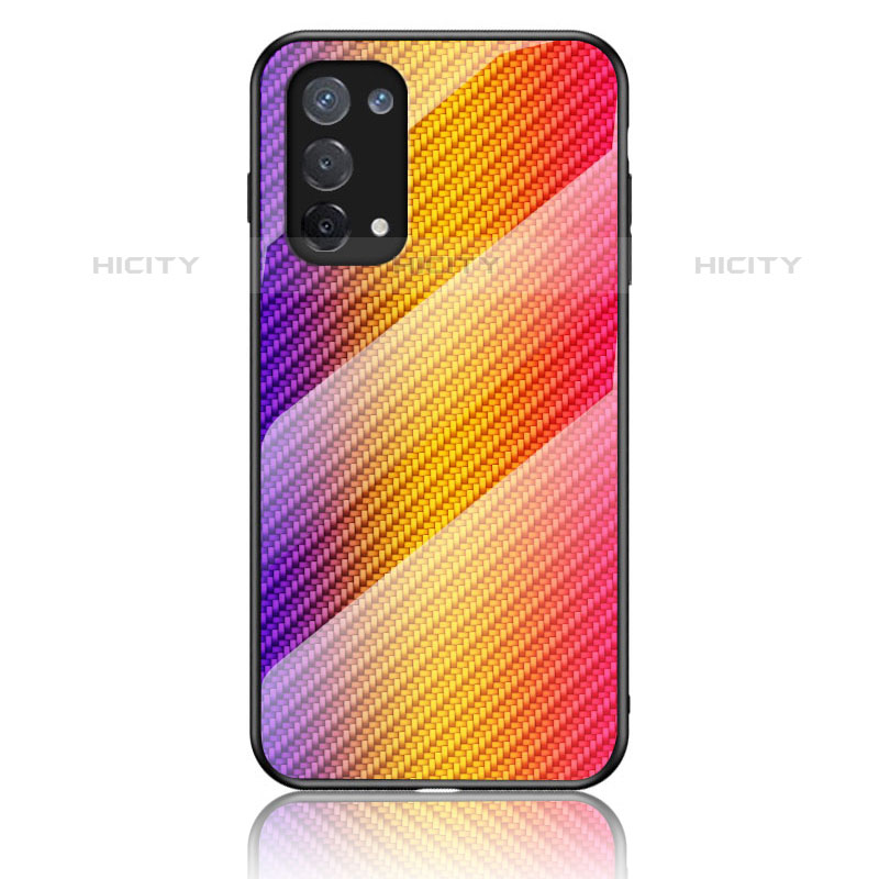 Carcasa Bumper Funda Silicona Espejo Gradiente Arco iris LS2 para Oppo Reno6 Lite