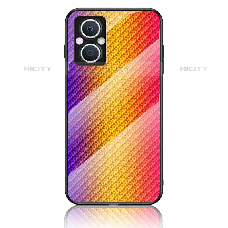 Carcasa Bumper Funda Silicona Espejo Gradiente Arco iris LS2 para Oppo Reno7 Z 5G