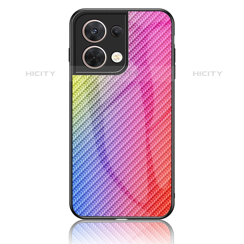 Carcasa Bumper Funda Silicona Espejo Gradiente Arco iris LS2 para Oppo Reno8 5G