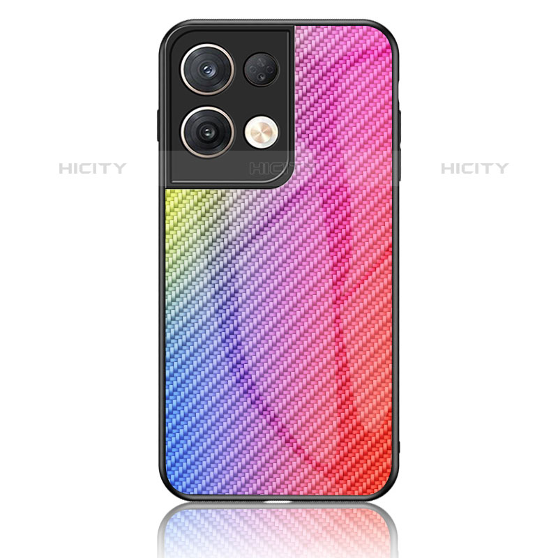 Carcasa Bumper Funda Silicona Espejo Gradiente Arco iris LS2 para Oppo Reno8 Pro 5G