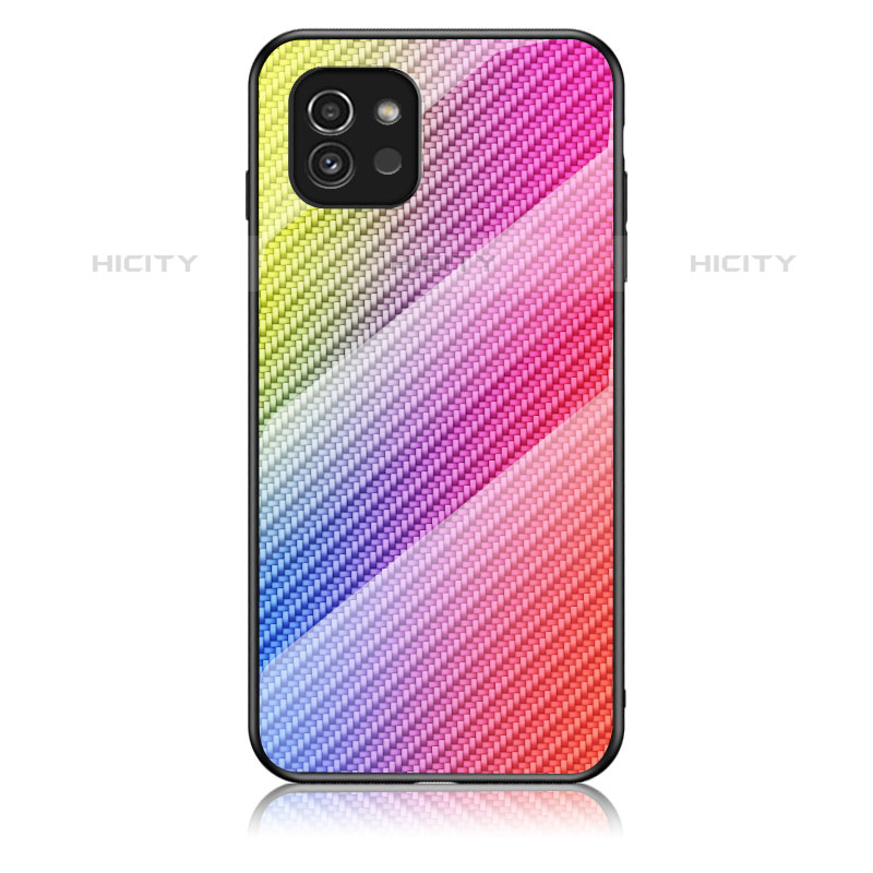 Carcasa Bumper Funda Silicona Espejo Gradiente Arco iris LS2 para Samsung Galaxy A03