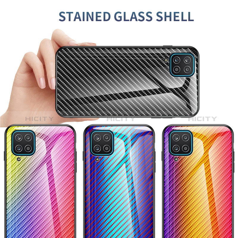 Carcasa Bumper Funda Silicona Espejo Gradiente Arco iris LS2 para Samsung Galaxy A12