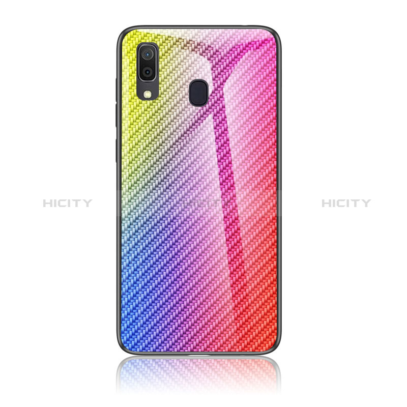 Carcasa Bumper Funda Silicona Espejo Gradiente Arco iris LS2 para Samsung Galaxy A20