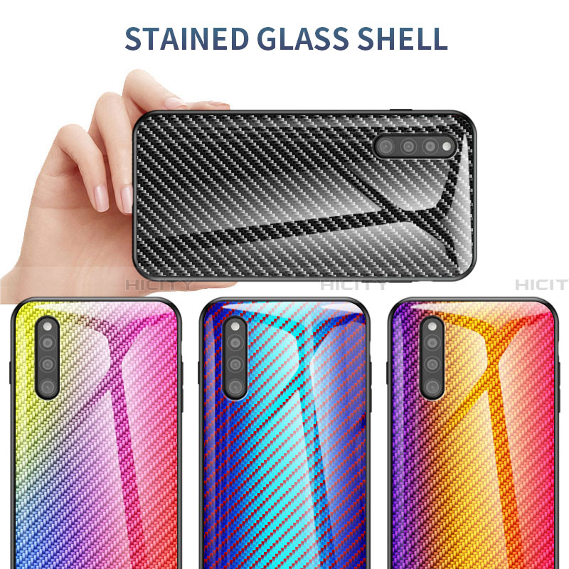 Carcasa Bumper Funda Silicona Espejo Gradiente Arco iris LS2 para Samsung Galaxy A41 SC-41A