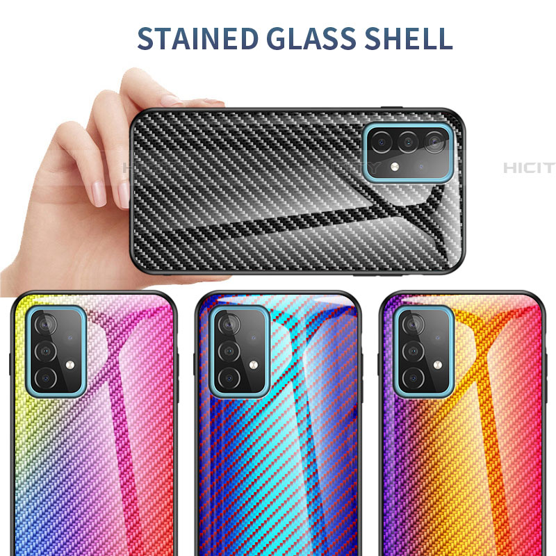 Carcasa Bumper Funda Silicona Espejo Gradiente Arco iris LS2 para Samsung Galaxy A52 5G