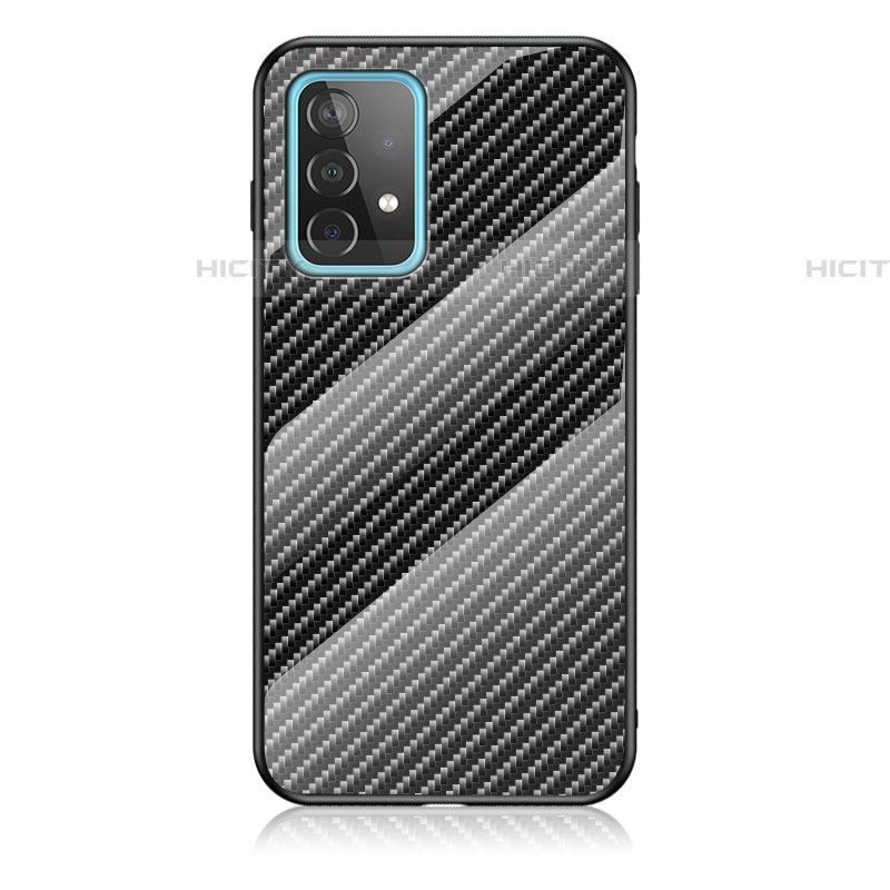 Carcasa Bumper Funda Silicona Espejo Gradiente Arco iris LS2 para Samsung Galaxy A52 5G Negro