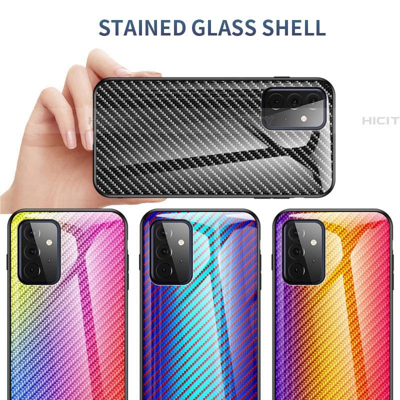 Carcasa Bumper Funda Silicona Espejo Gradiente Arco iris LS2 para Samsung Galaxy A72 5G