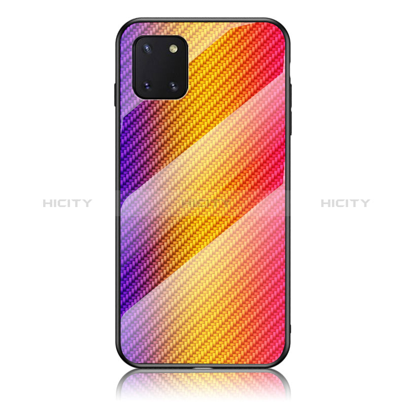 Carcasa Bumper Funda Silicona Espejo Gradiente Arco iris LS2 para Samsung Galaxy A81