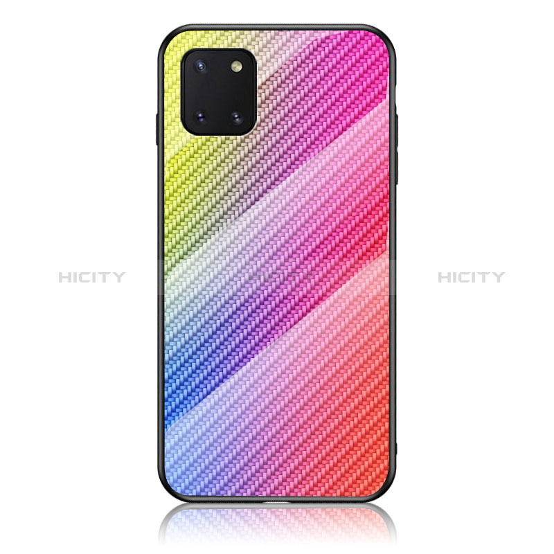 Carcasa Bumper Funda Silicona Espejo Gradiente Arco iris LS2 para Samsung Galaxy A81