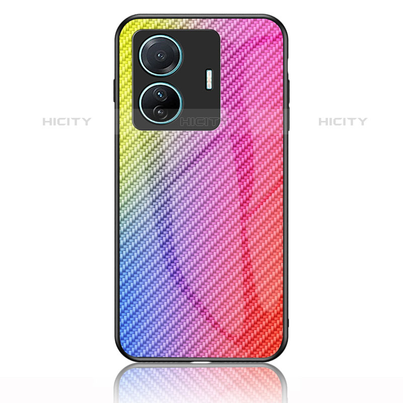 Carcasa Bumper Funda Silicona Espejo Gradiente Arco iris LS2 para Vivo iQOO Z6 Pro 5G