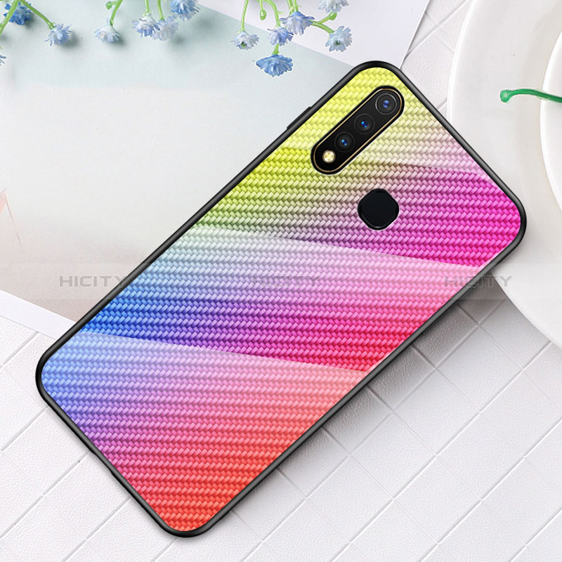 Carcasa Bumper Funda Silicona Espejo Gradiente Arco iris LS2 para Vivo Y5s