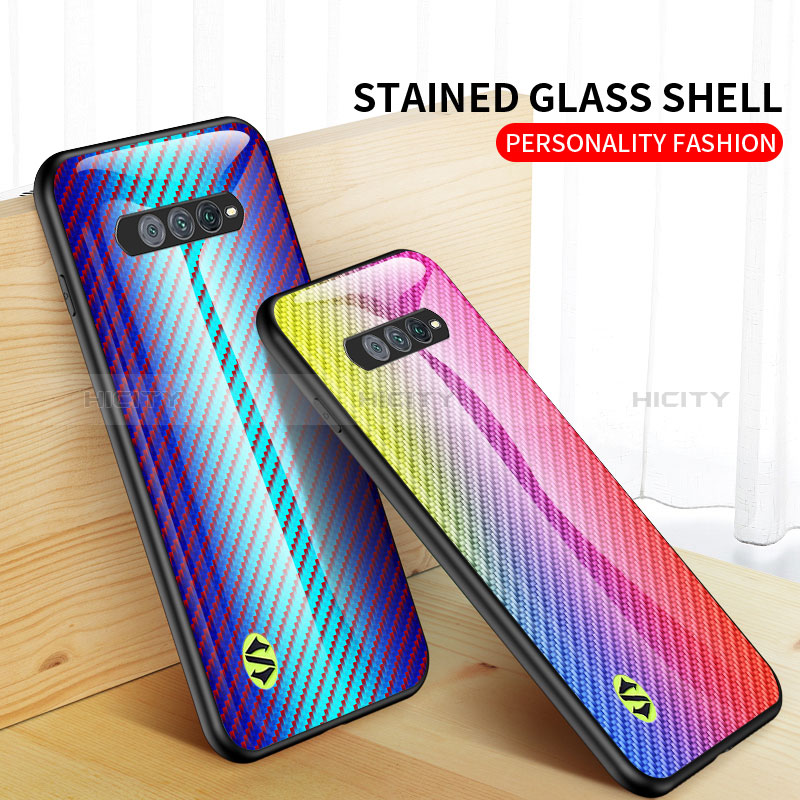 Carcasa Bumper Funda Silicona Espejo Gradiente Arco iris LS2 para Xiaomi Black Shark 4S Pro 5G