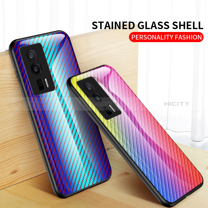 Carcasa Bumper Funda Silicona Espejo Gradiente Arco iris LS2 para Xiaomi Poco F5 Pro 5G