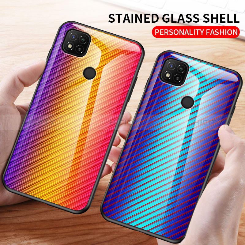 Carcasa Bumper Funda Silicona Espejo Gradiente Arco iris LS2 para Xiaomi Redmi 9 India