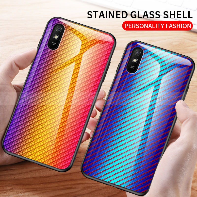 Carcasa Bumper Funda Silicona Espejo Gradiente Arco iris LS2 para Xiaomi Redmi 9AT