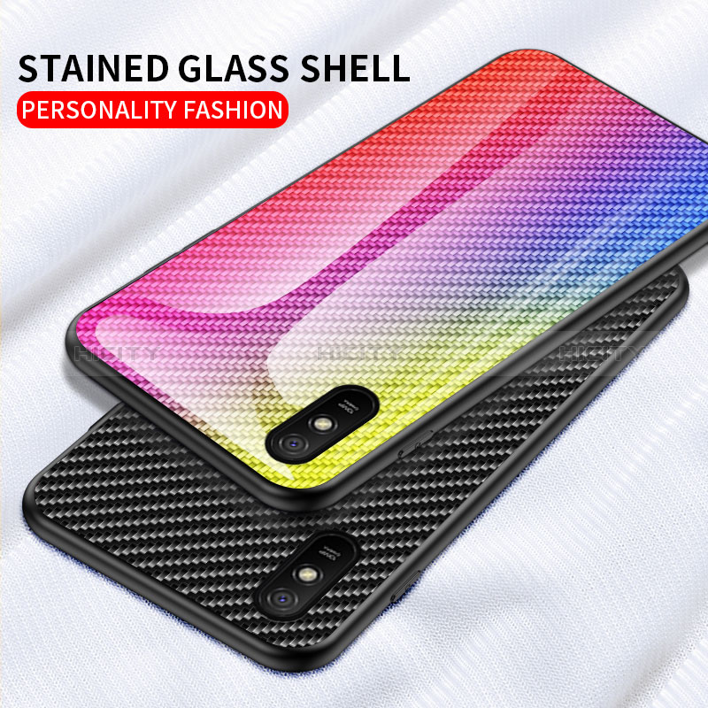 Carcasa Bumper Funda Silicona Espejo Gradiente Arco iris LS2 para Xiaomi Redmi 9i