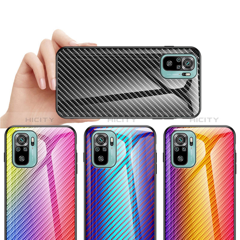 Carcasa Bumper Funda Silicona Espejo Gradiente Arco iris LS2 para Xiaomi Redmi Note 10 4G