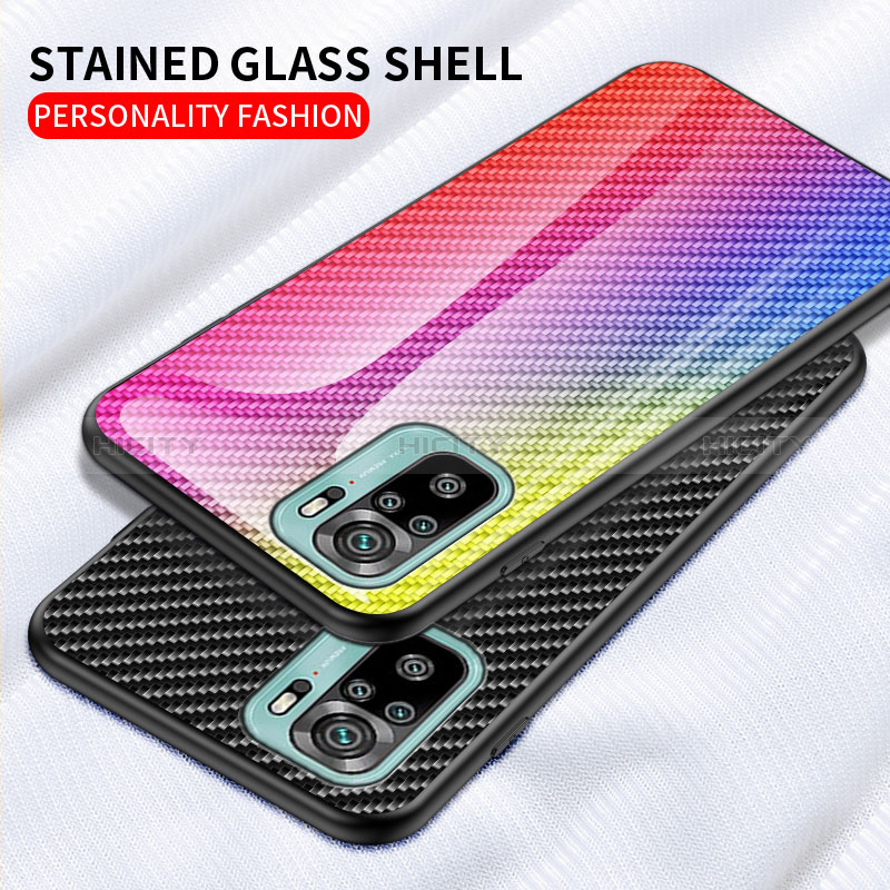 Carcasa Bumper Funda Silicona Espejo Gradiente Arco iris LS2 para Xiaomi Redmi Note 10S 4G