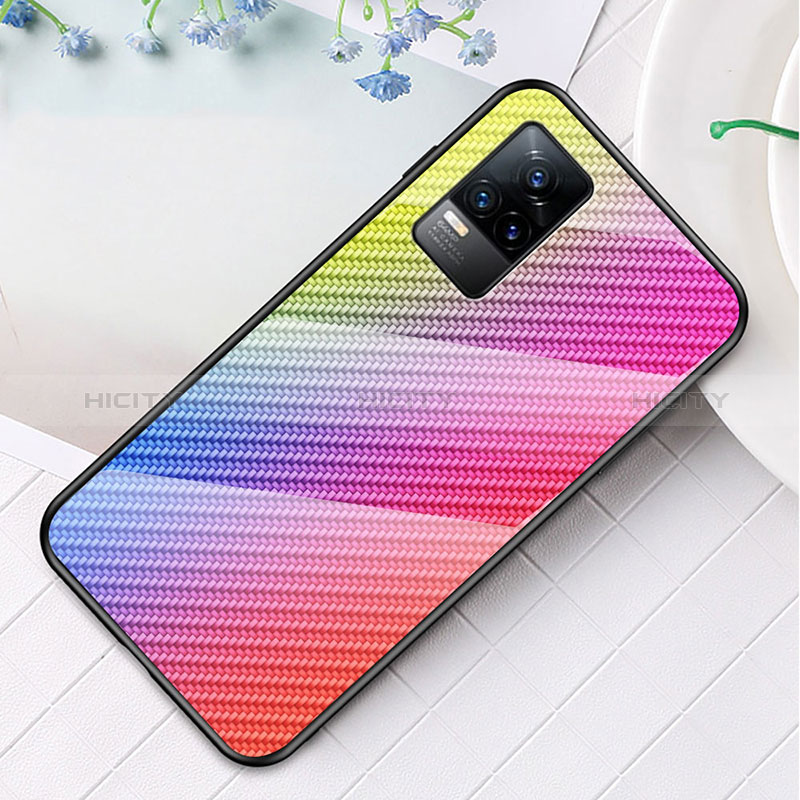 Carcasa Bumper Funda Silicona Espejo Gradiente Arco iris LS3 para Vivo V21e 4G