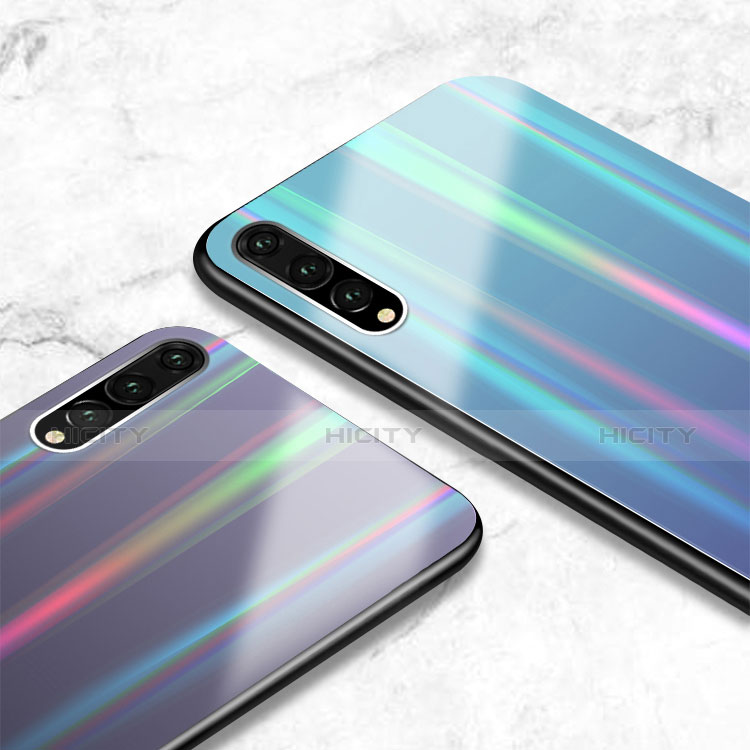 Carcasa Bumper Funda Silicona Espejo Gradiente Arco iris M01 para Huawei P20 Pro