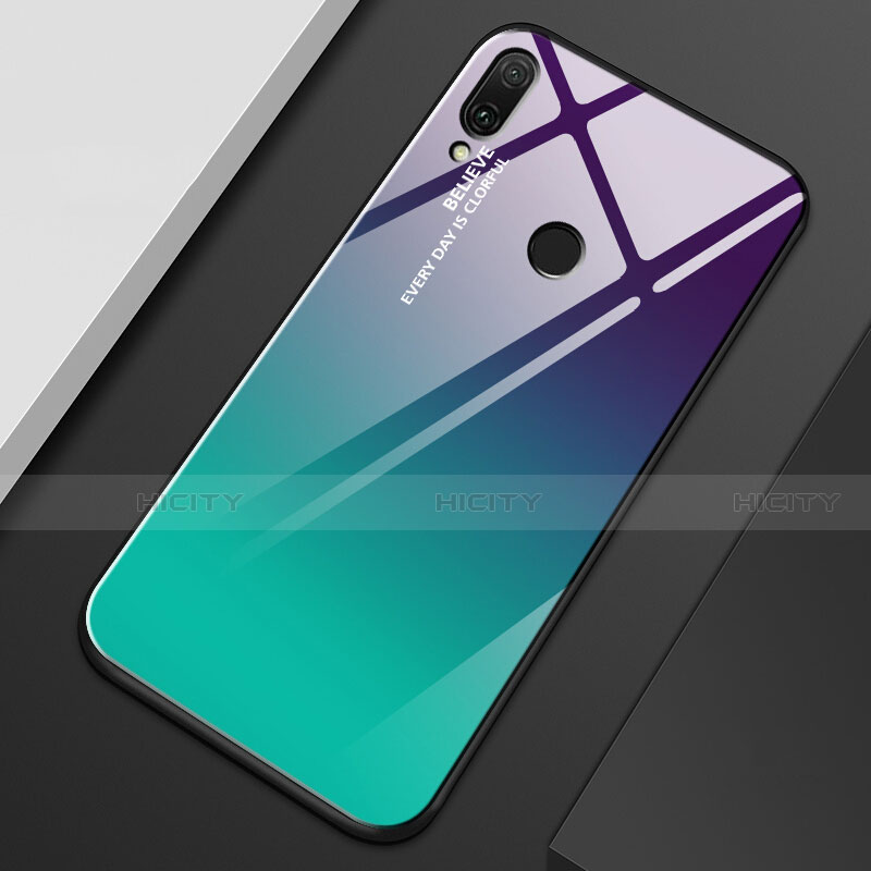 Carcasa Bumper Funda Silicona Espejo Gradiente Arco iris M01 para Huawei Y9 (2019)