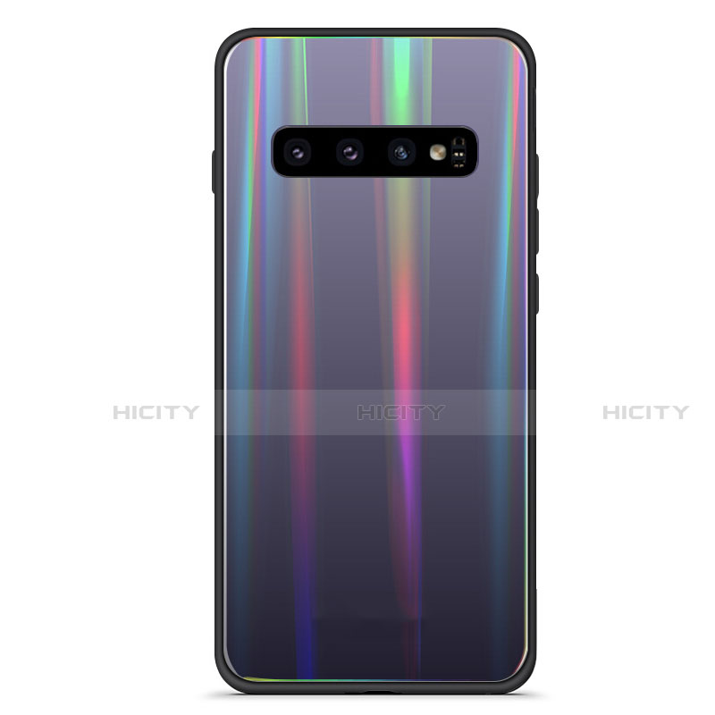 Carcasa Bumper Funda Silicona Espejo Gradiente Arco iris M02 para Samsung Galaxy S10