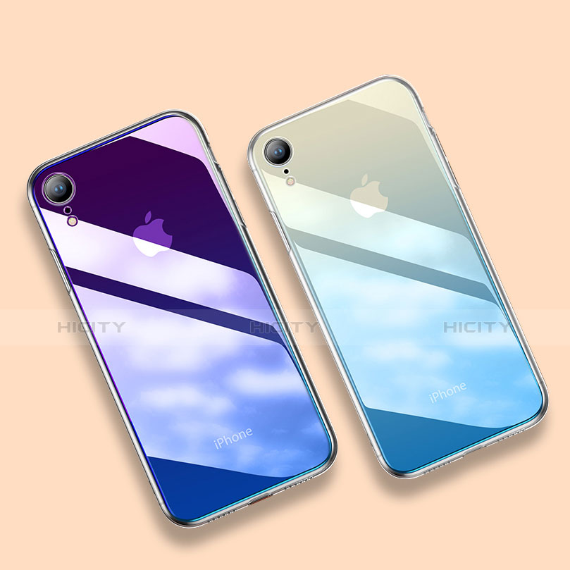 Carcasa Bumper Funda Silicona Espejo Gradiente Arco iris para Apple iPhone XR