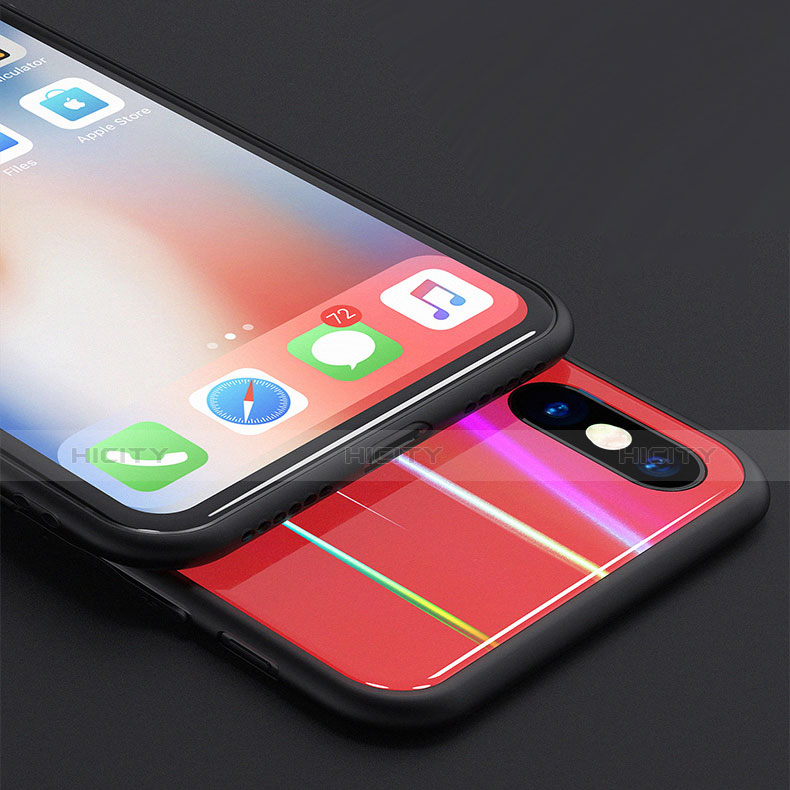 Carcasa Bumper Funda Silicona Espejo Gradiente Arco iris para Apple iPhone Xs