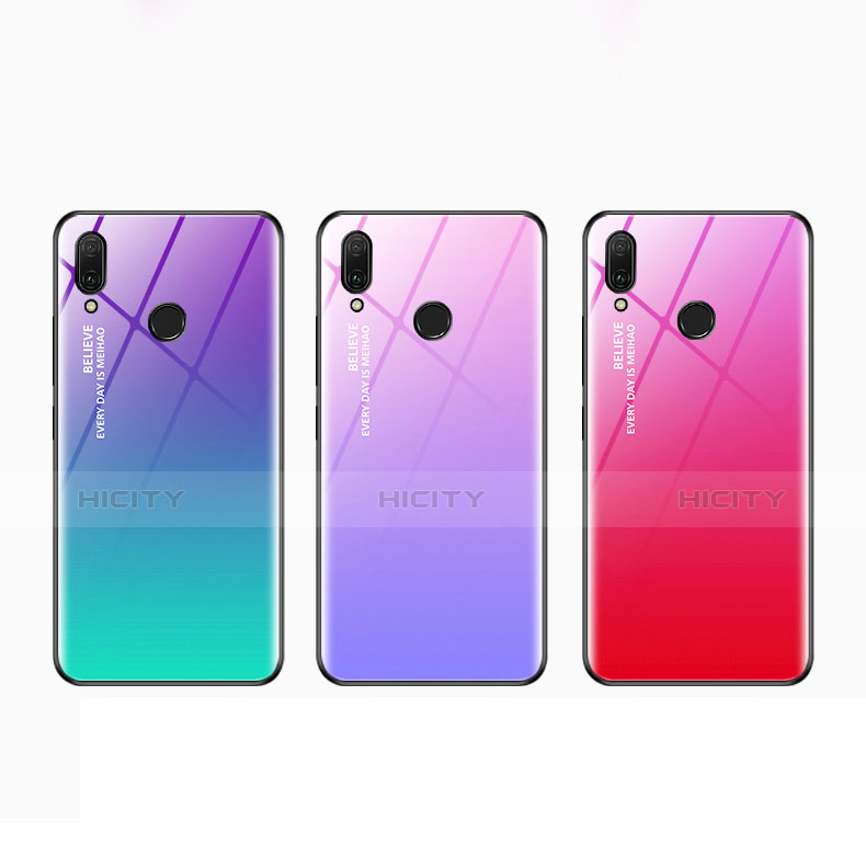 Carcasa Bumper Funda Silicona Espejo Gradiente Arco iris para Huawei Enjoy 9 Plus