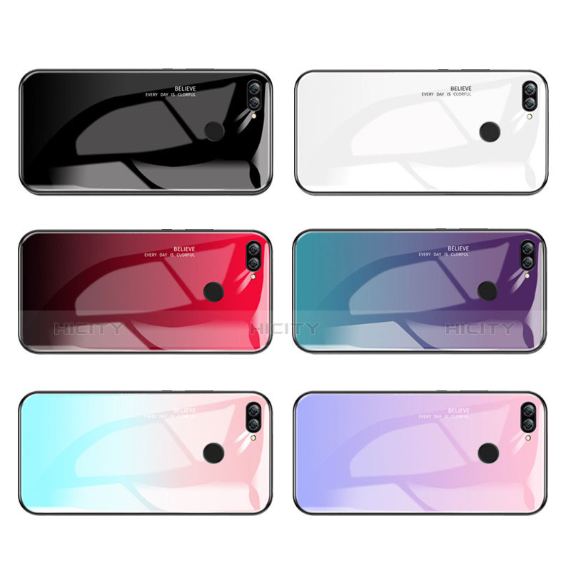 Carcasa Bumper Funda Silicona Espejo Gradiente Arco iris para Huawei Honor 9i