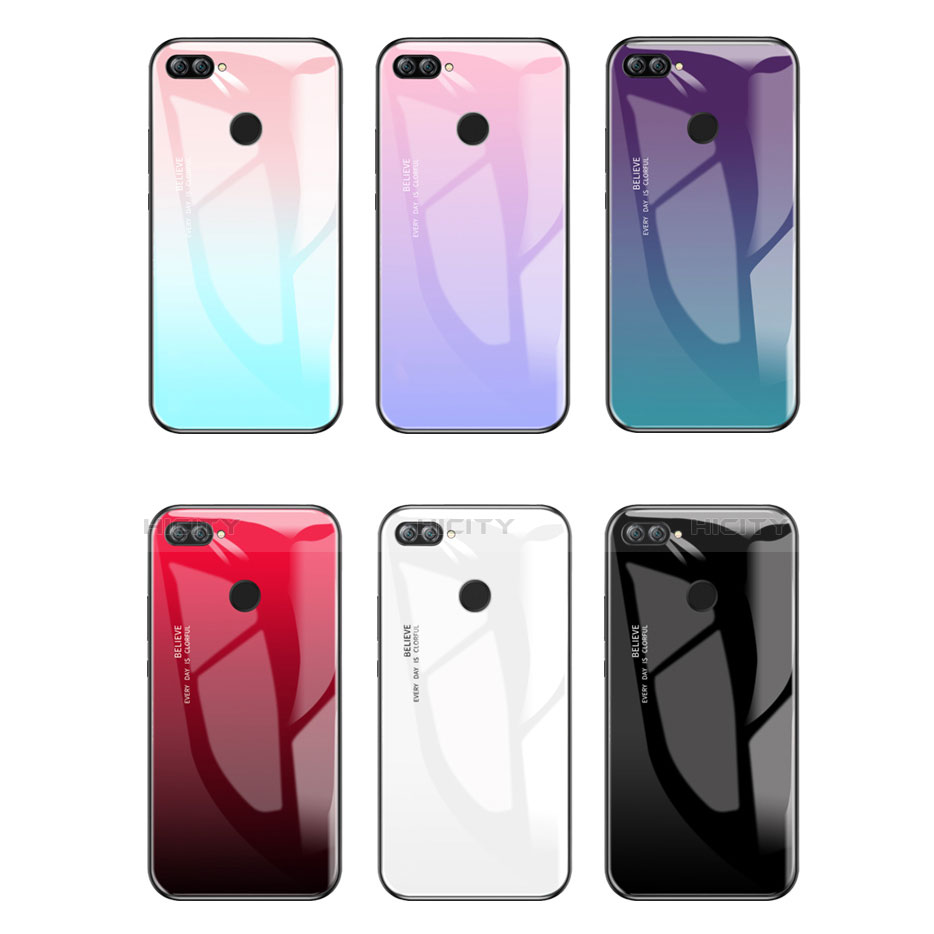 Carcasa Bumper Funda Silicona Espejo Gradiente Arco iris para Huawei Honor 9i