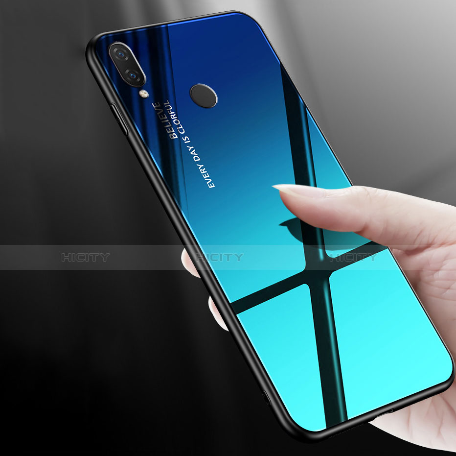 Carcasa Bumper Funda Silicona Espejo Gradiente Arco iris para Huawei Nova 3e