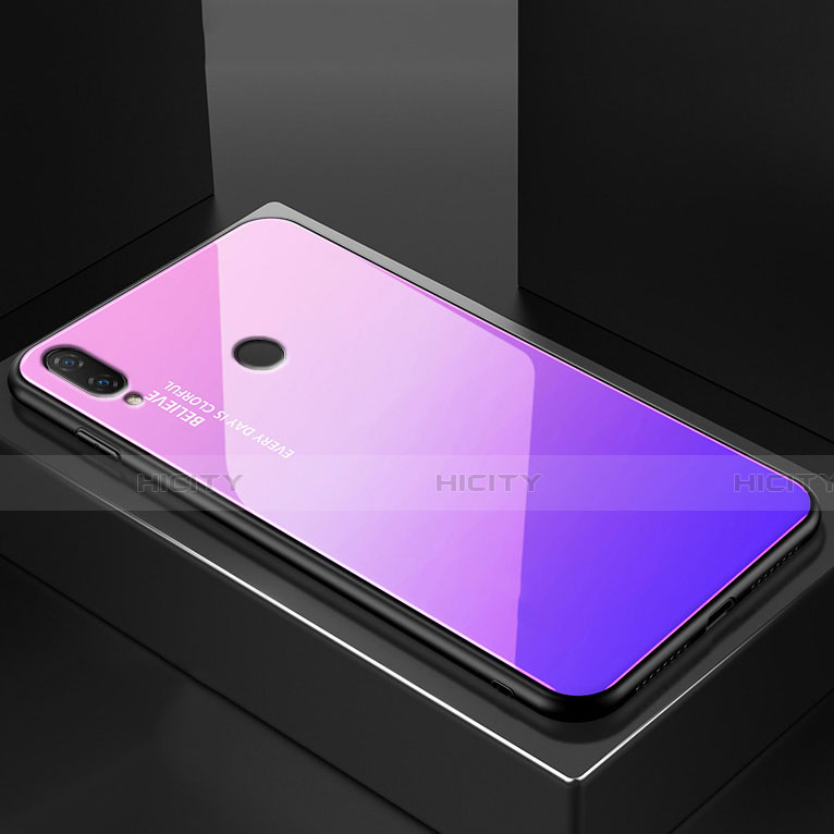 Carcasa Bumper Funda Silicona Espejo Gradiente Arco iris para Huawei Nova 3e Morado