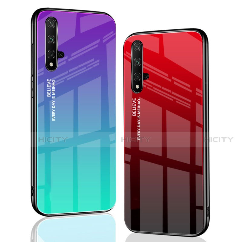 Carcasa Bumper Funda Silicona Espejo Gradiente Arco iris para Huawei Nova 5 Pro