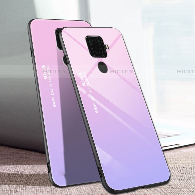 Carcasa Bumper Funda Silicona Espejo Gradiente Arco iris para Huawei Nova 5i Pro