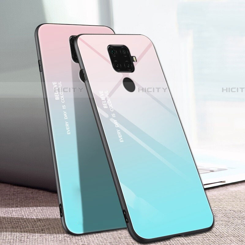 Carcasa Bumper Funda Silicona Espejo Gradiente Arco iris para Huawei Nova 5z