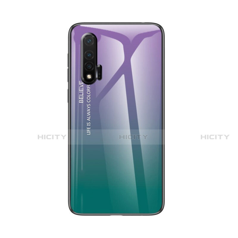 Carcasa Bumper Funda Silicona Espejo Gradiente Arco iris para Huawei Nova 6 5G Verde