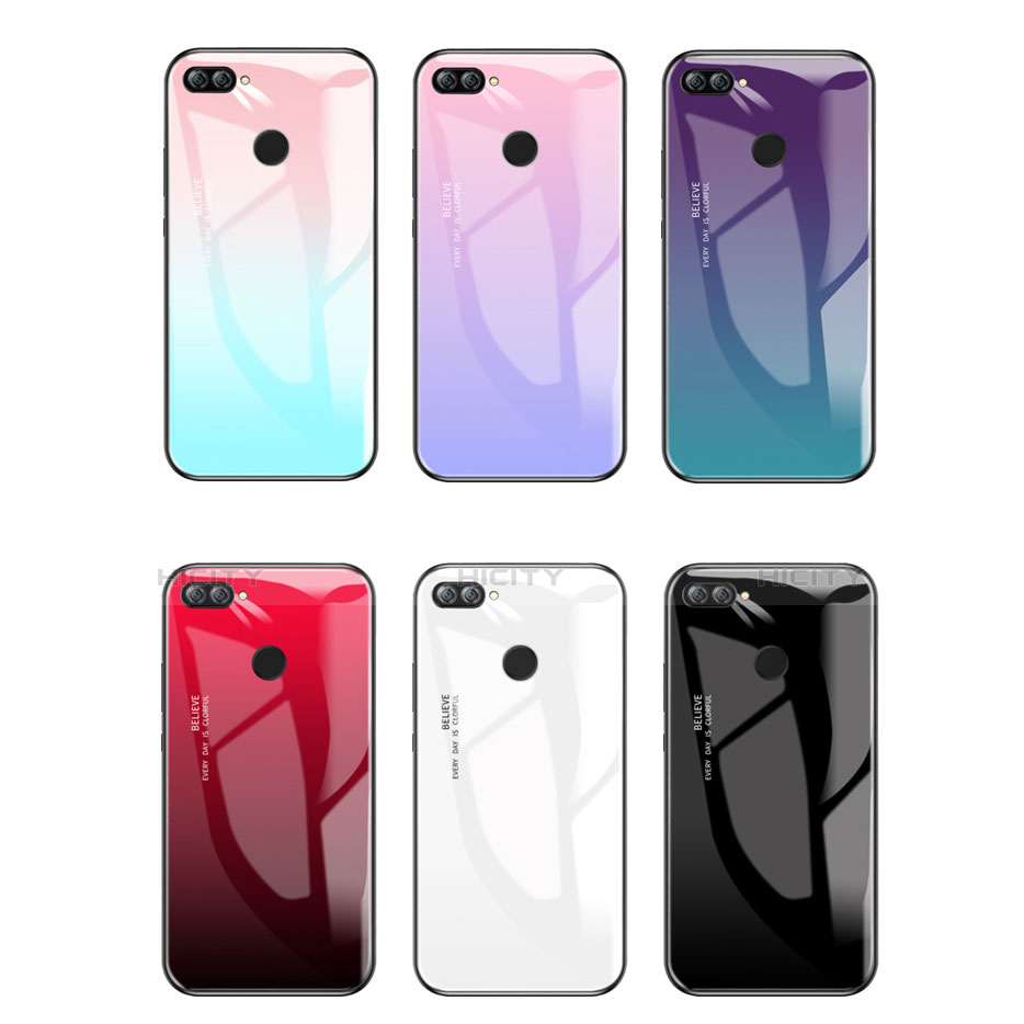 Carcasa Bumper Funda Silicona Espejo Gradiente Arco iris para Huawei P Smart