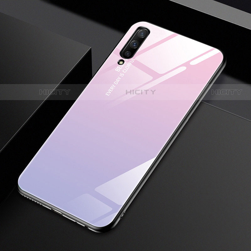 Carcasa Bumper Funda Silicona Espejo Gradiente Arco iris para Huawei P Smart Pro (2019) Rosa