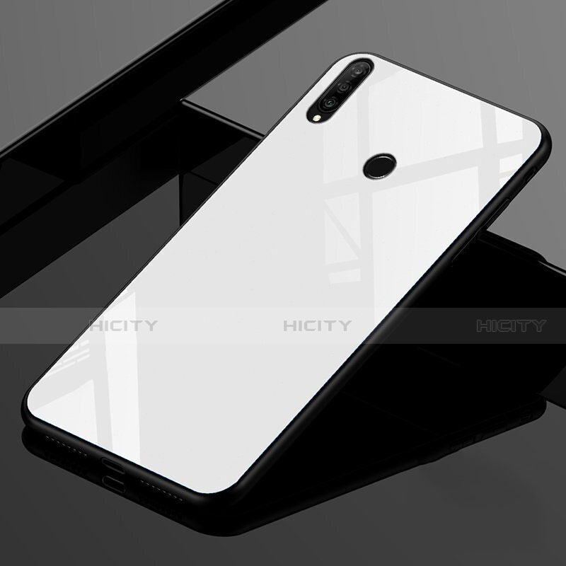 Carcasa Bumper Funda Silicona Espejo Gradiente Arco iris para Huawei P30 Lite New Edition Blanco