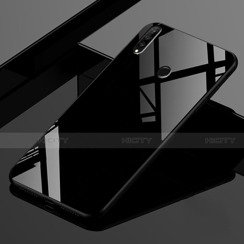 Carcasa Bumper Funda Silicona Espejo Gradiente Arco iris para Huawei P30 Lite XL Negro