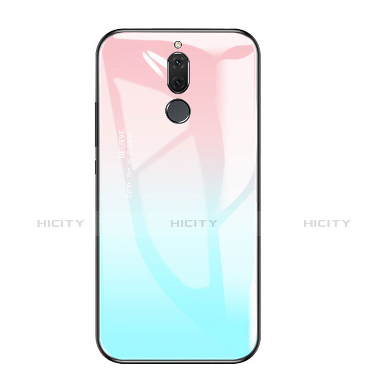 Carcasa Bumper Funda Silicona Espejo Gradiente Arco iris para Huawei Rhone Azul Cielo