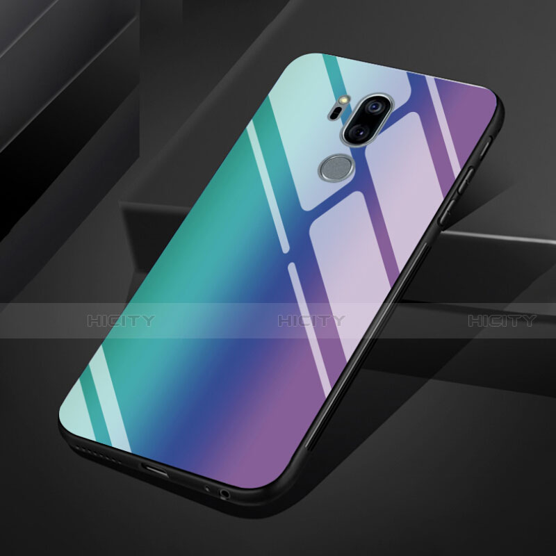 Carcasa Bumper Funda Silicona Espejo Gradiente Arco iris para LG G7