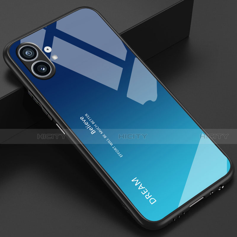 Carcasa Bumper Funda Silicona Espejo Gradiente Arco iris para Nothing Phone 1 Azul