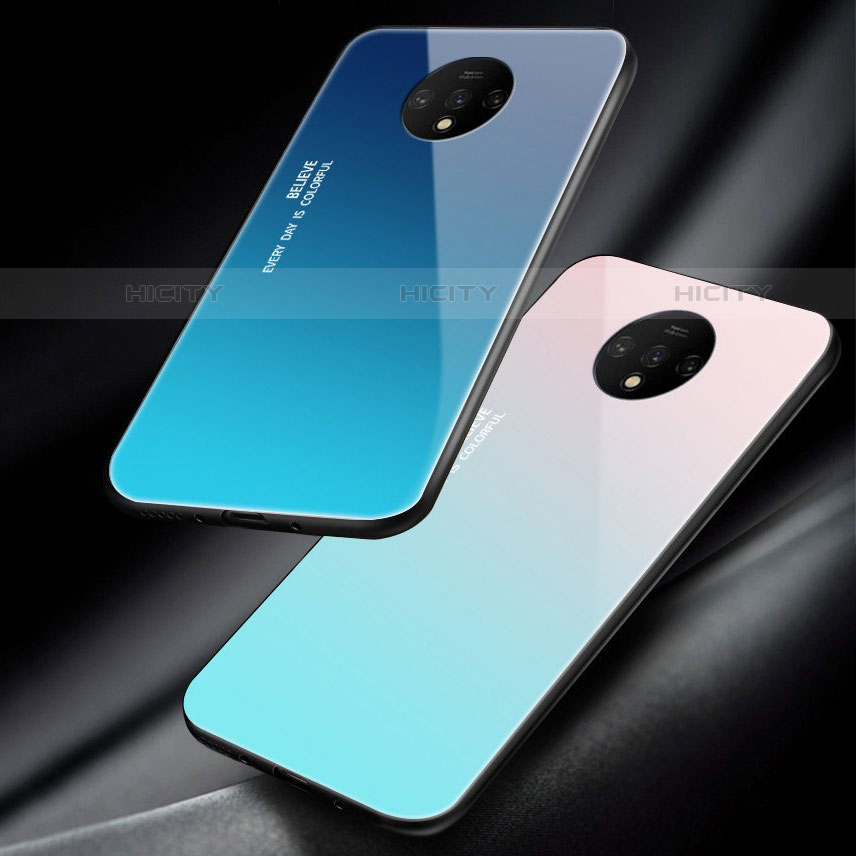 Carcasa Bumper Funda Silicona Espejo Gradiente Arco iris para OnePlus 7T