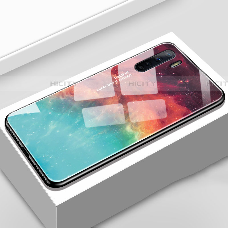 Carcasa Bumper Funda Silicona Espejo Gradiente Arco iris para Oppo A91